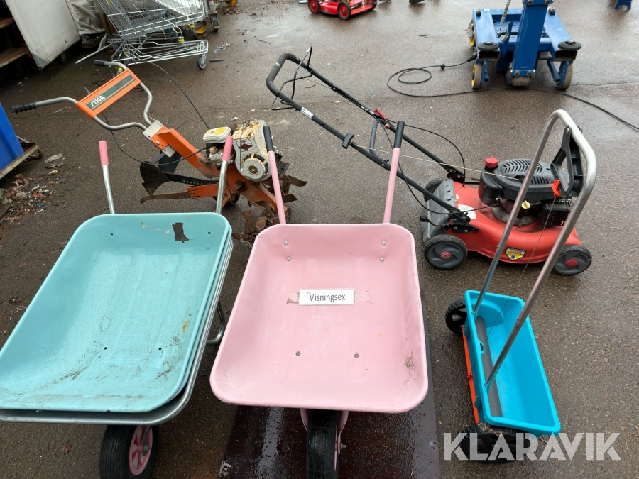 Parti trädgårdsmaskiner och redskap