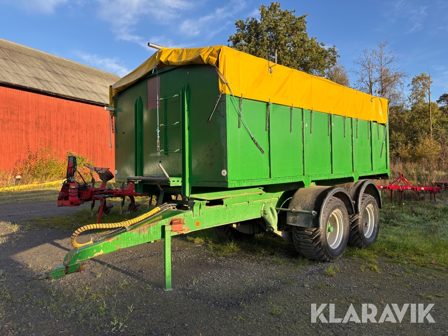 Spannmålssläp 16m2 tippbar Rullkapell och hydraulisk bakläm