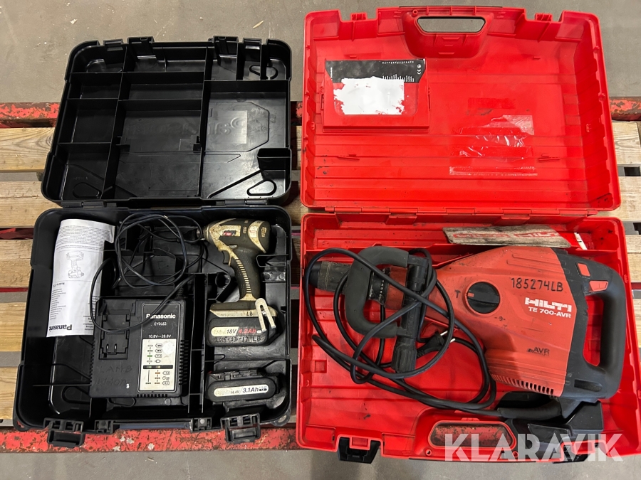Mejsel och bilningshammare 1 st, Slagskruvdragare 1 st Hilti / Panasonic TE 700AVR / EY75A1LS2S