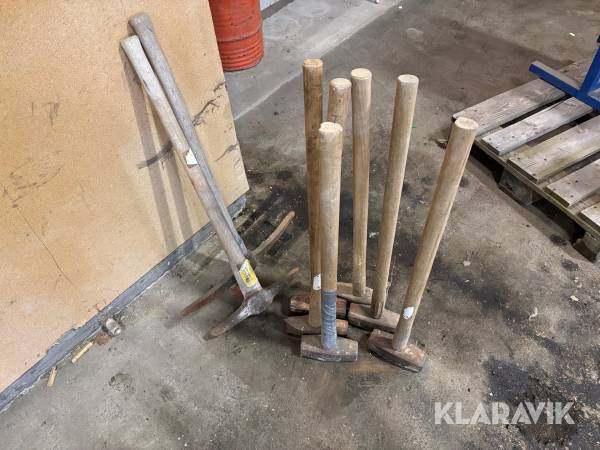 Släggor och hackor - totalt 8 st