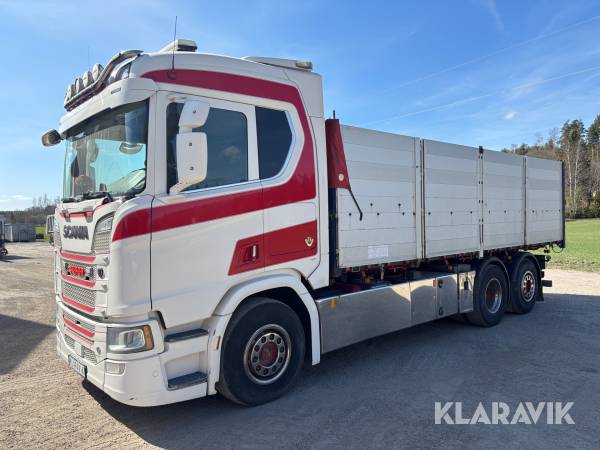 Lastbil / spannmålsbil Scania R580 6x2 med palfinger kran