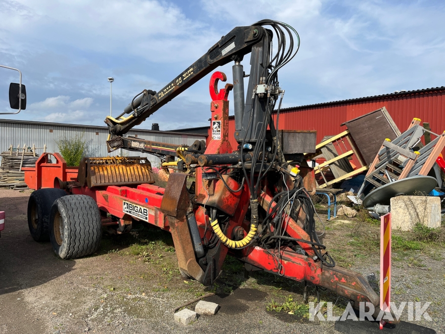 Växlarvagn Bigab 10-14 med fjärrstyrd kran 