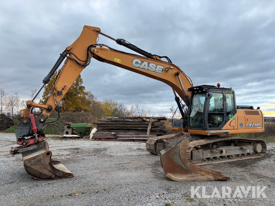 Grävmaskin Case CX210C med tiltrotator, 2 st skopor och 3D grävsystem