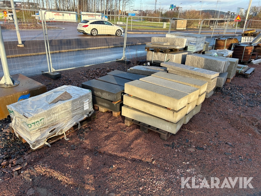 Betongplattor, beklädnadssten, betongtrappblock