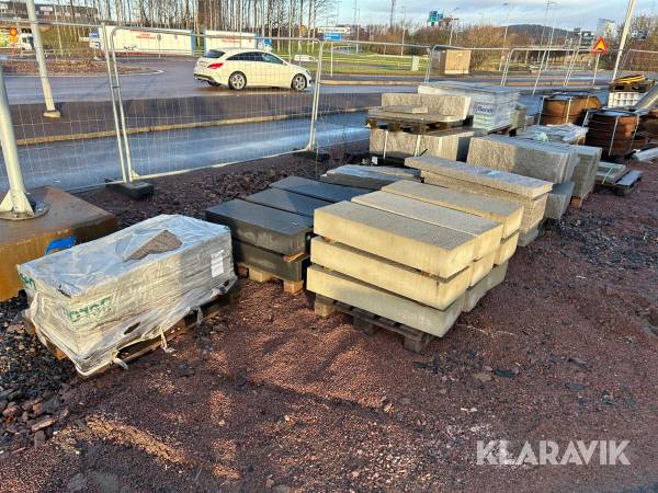 Betongplattor, beklädnadssten, betongtrappblock