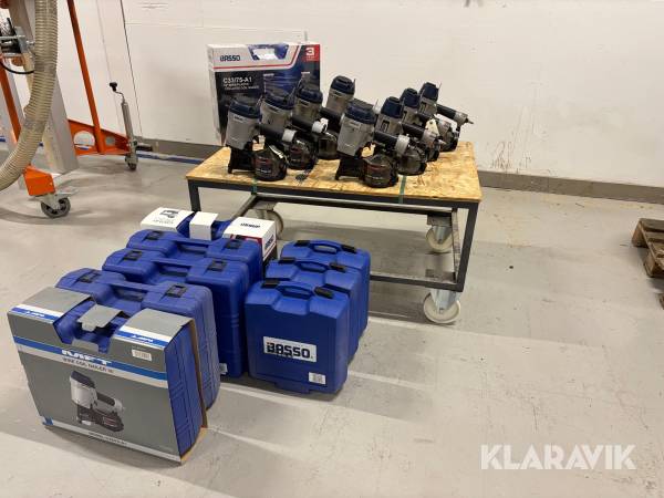 Parti med spikpistoler Basso C33/75-A1 & C21/50-B1C 9 st