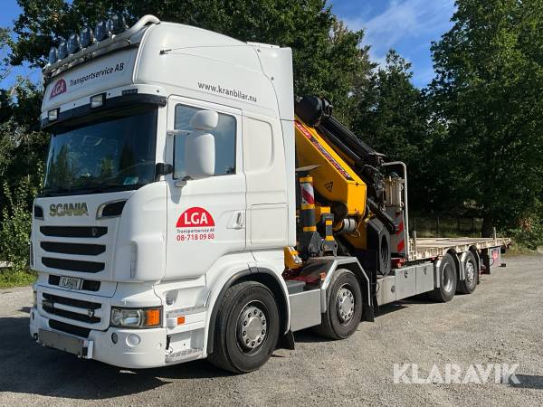 Kranbil Scania R500 med Palfingerkran PK 110002-SH + jibb