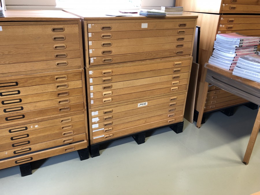 Ritningsskåp/arkitekthurts 3st x 5lådor