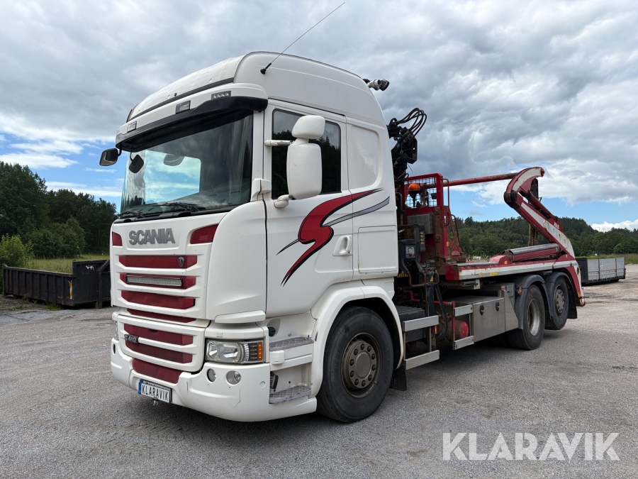 Liftdumper Scania G410 & Kran, dubbla utskjut
