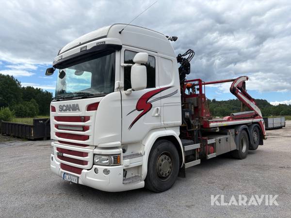 Liftdumper Scania G410 & Kran, dubbla utskjut