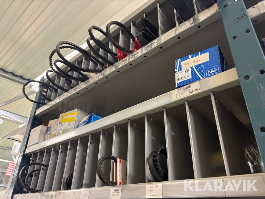 Parti med drivremmar och termostater