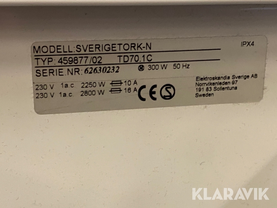 Tvättmaskin Och Torktumlare Cylinda SV-TVATT-N / SVERIGETORK