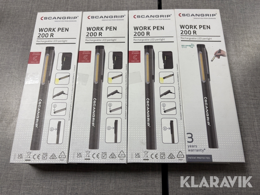 Pennlampa Scangrip Work pen 200R LED 4 st