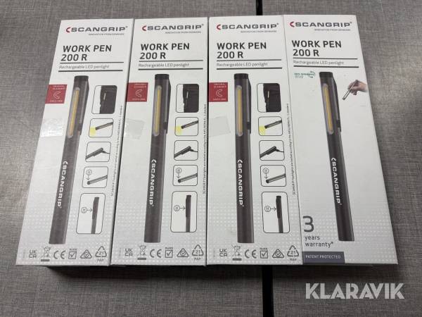 Pennlampa Scangrip Work pen 200R LED 4 st