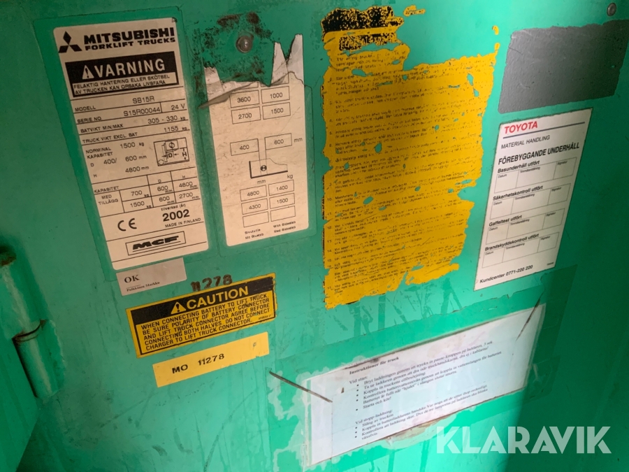 El truck Mitsubishi SB15R, Eskilstuna, Klaravik auktioner