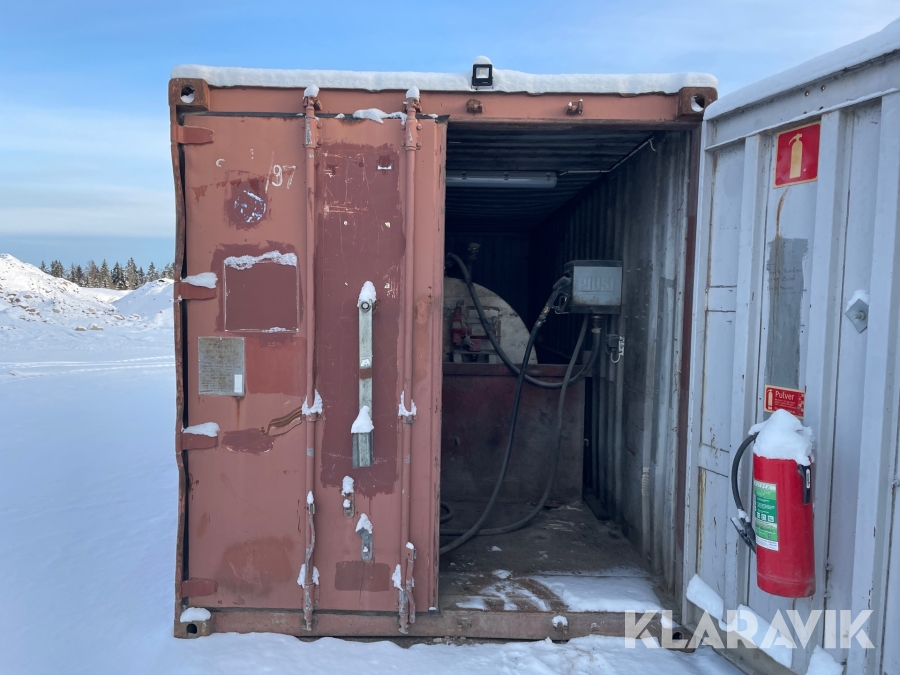 Container 20 fot med dieseltank   5 kubik