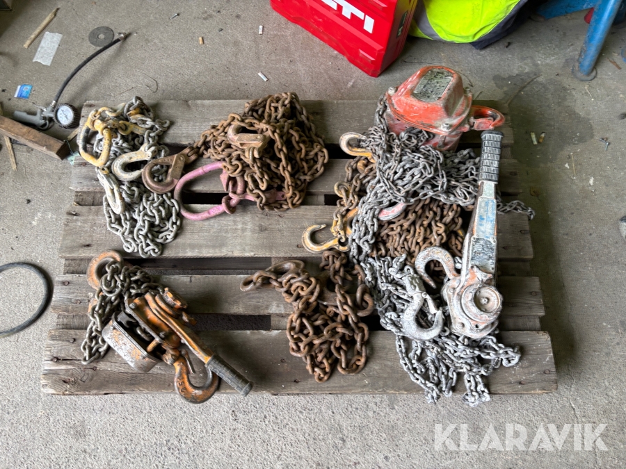 Spakblock och kättingar