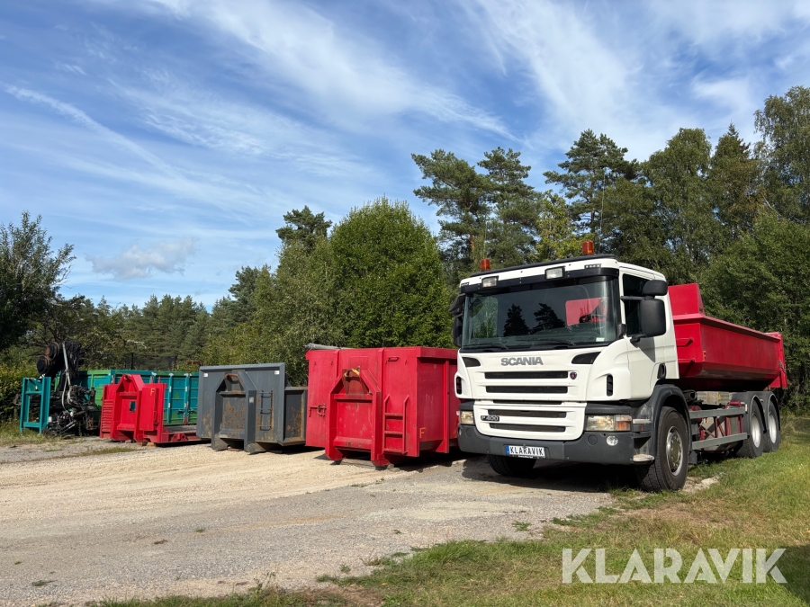Lastväxlare Scania P400 med 6 flak