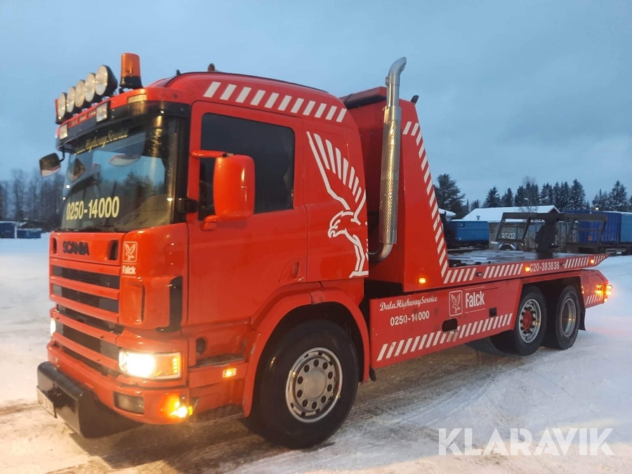 Bärgningsbil Scania P94 DB 6x2 tungflak