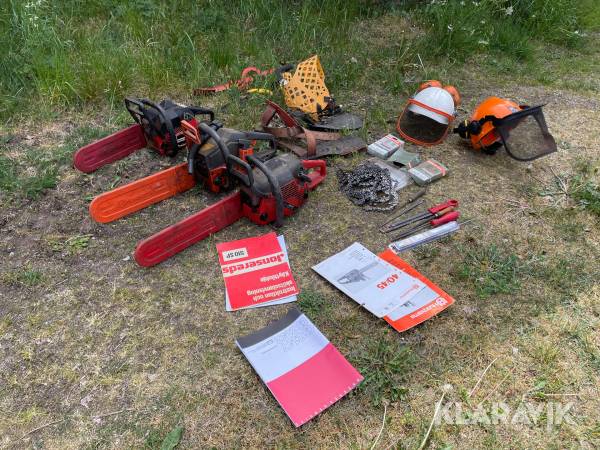 Motorsåg 3 st med tillbehör