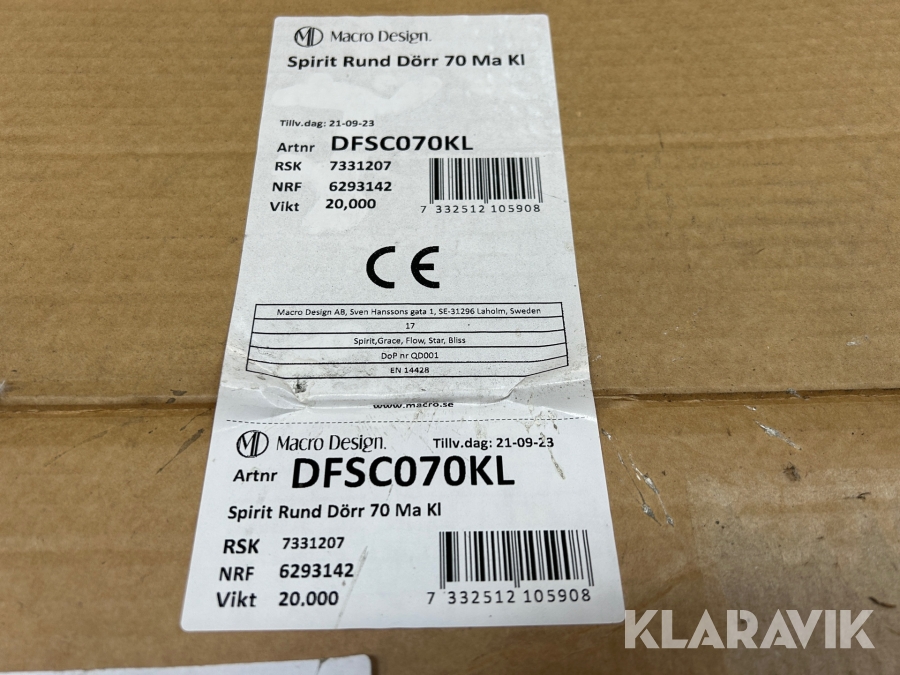 Duschdörrar Macro Design Spirit Rund Dörr 70 Ma Kl 2 st