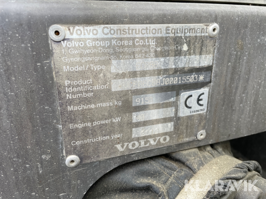Grävmaskin Volvo ECR88plus