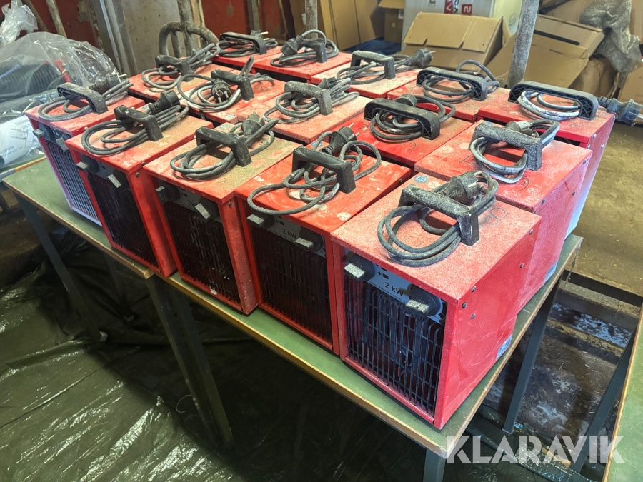 Diverse Byggfläktar / Värmefläktar 2kW - Totalt 15st