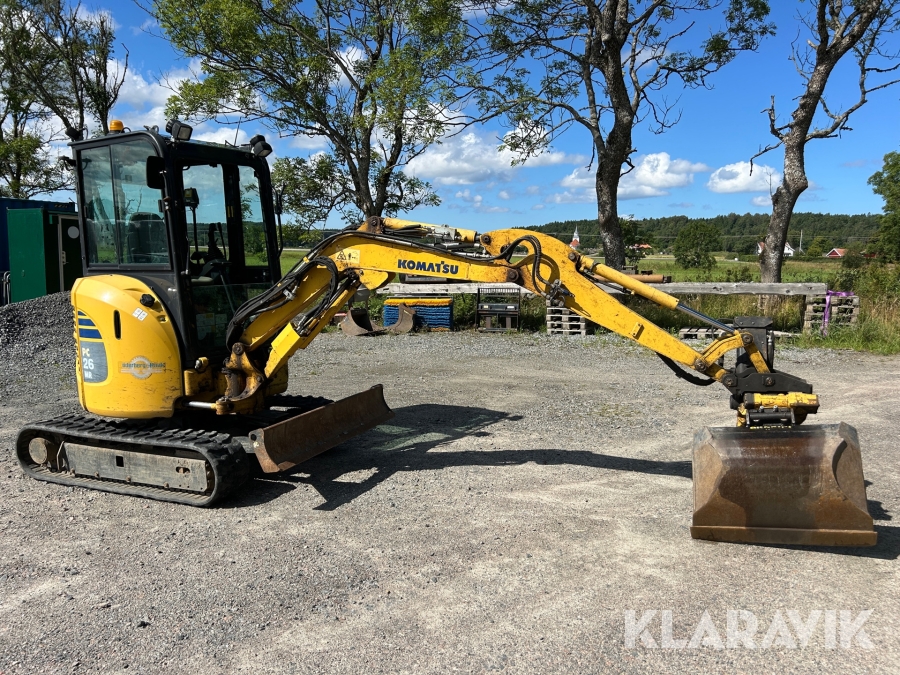 Grävmaskin Komatsu PC26MR-3 med rotator och 3 skopor S40