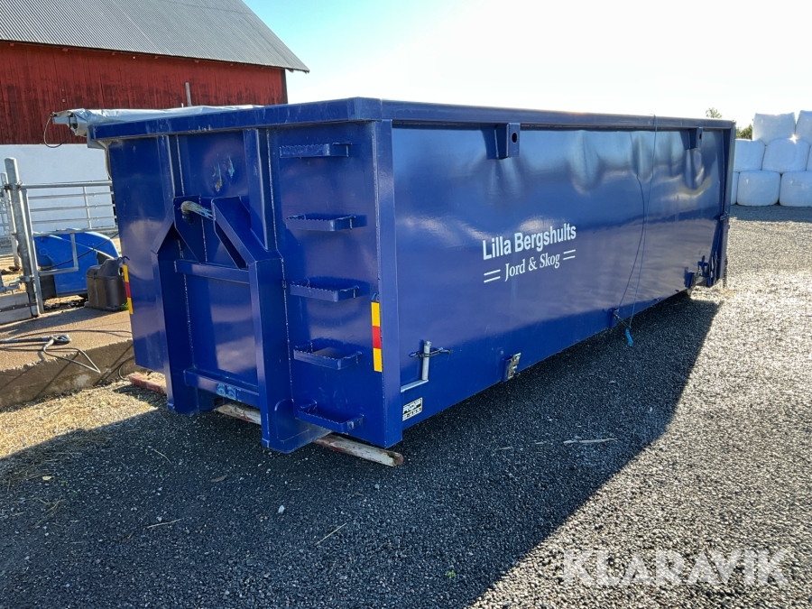 Spannmålsconteiner med kapell på lastväxlarram RQF 27m3