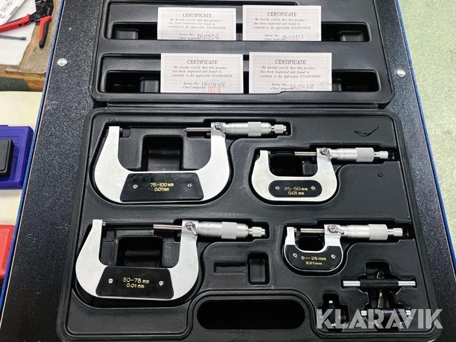 Mikrometersats Schuchardt 142904 0-100mm med certifikat