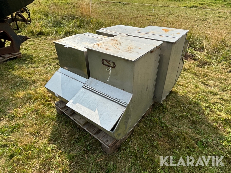 Foderförvaringslådor i rostfritt stål 4st