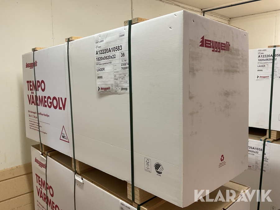 Värmegolv / Spårskiva Byggelit 1820x0620x22 36st