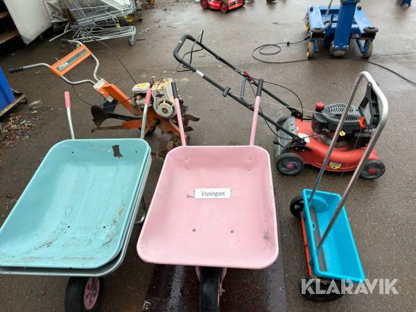 Parti trädgårdsmaskiner och redskap
