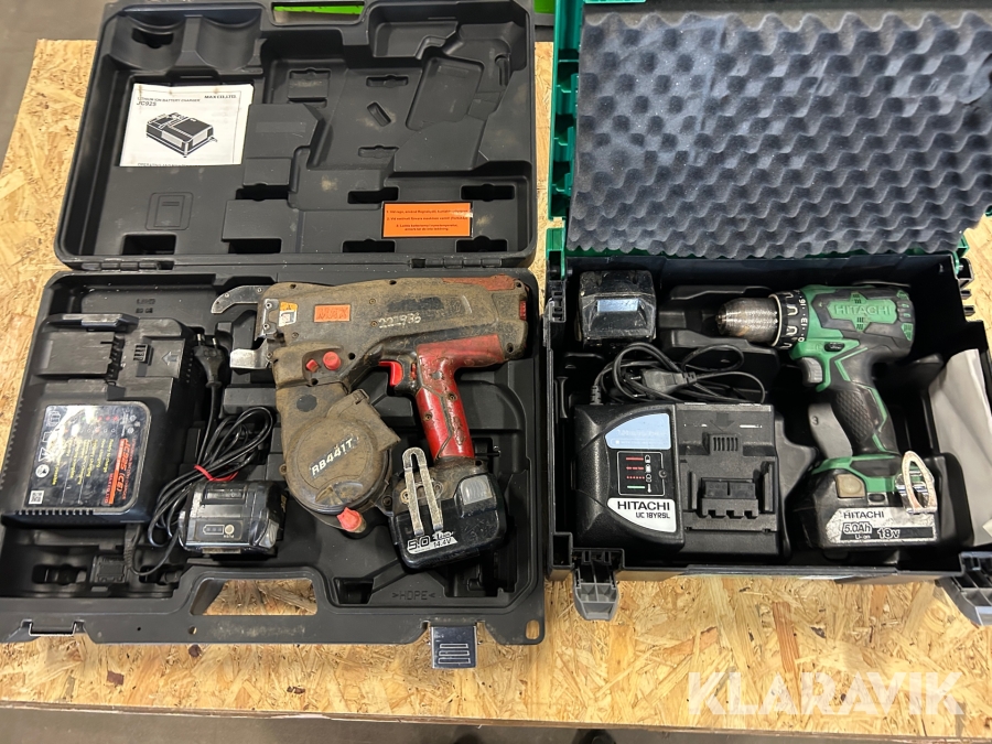 Borrskruvdragare 1 st, Najmaskin1 st Hitachi / Max DS 18 DBSL / RB 441T