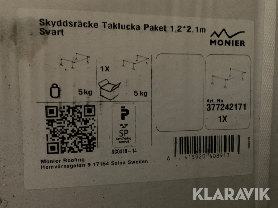 Skyddsräcke till taklucka Monier 1,2x2,1 27 st
