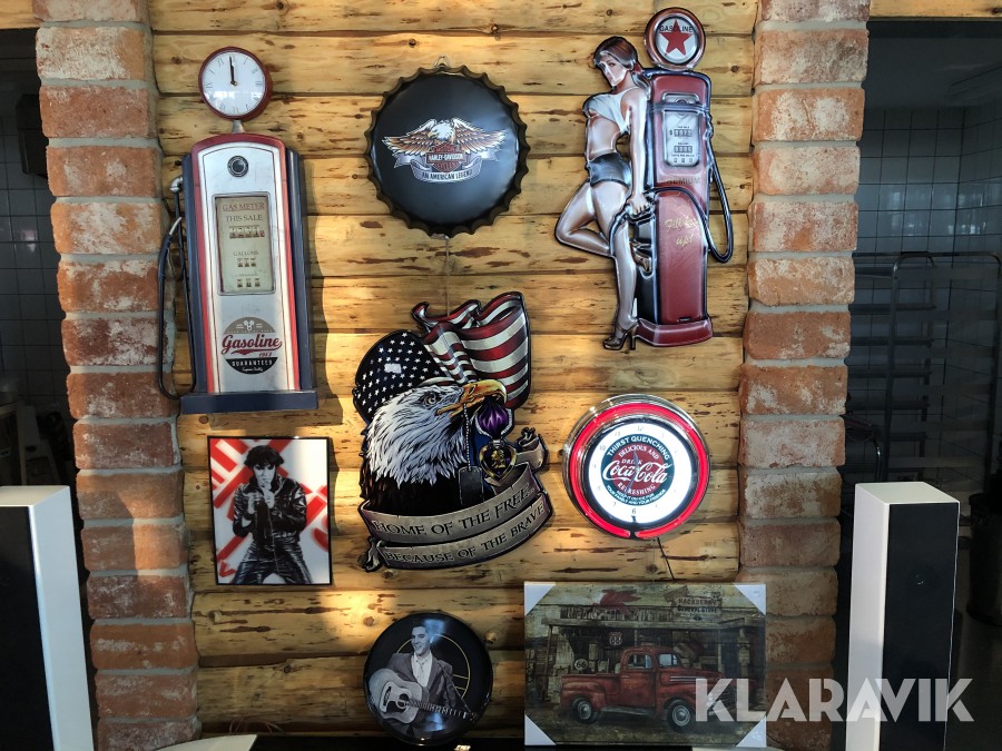 Nostalgitavlor och lampor 8 st