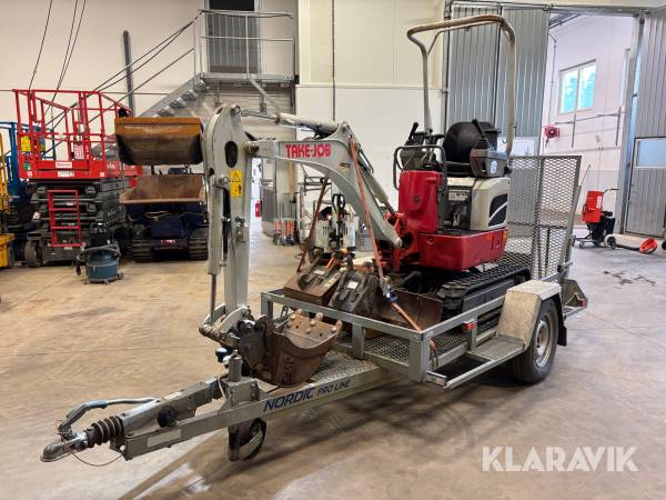 Minigrävare Take-Job TB210R med maskinsläp