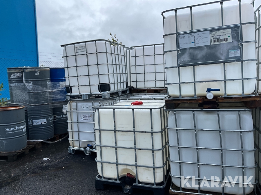IBC-tank 6 st med pall och stålbur