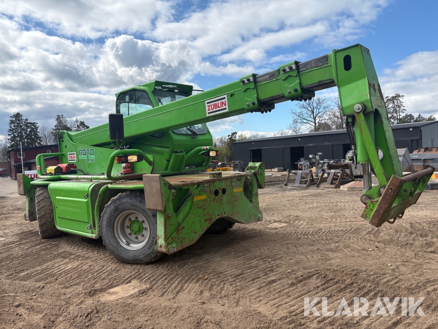 Teleskoplastare Merlo Roto 38.16s med gafflar och kranarm