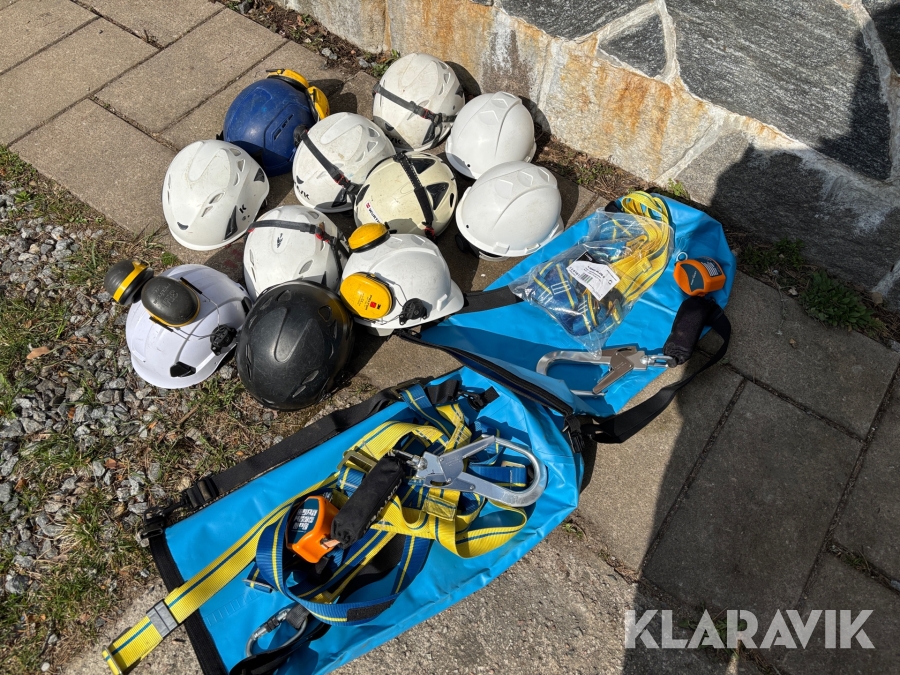 Parti med hjälmar & fallskydd Portwest Olika 10st hjälmar 2st fallskydd