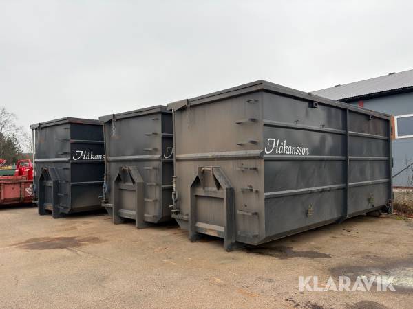 Lastväxlarcontainer Baltens 38 kubik 3 st med täckning