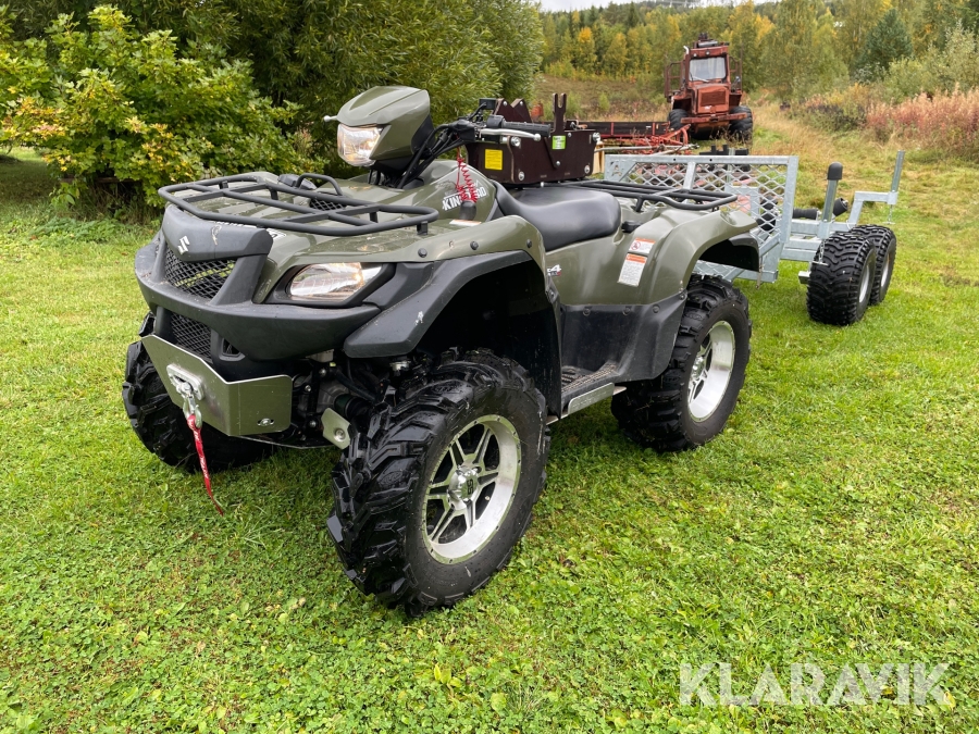 ATV Suzuki Kingquad 4x4 750 AXi med skotarvagn