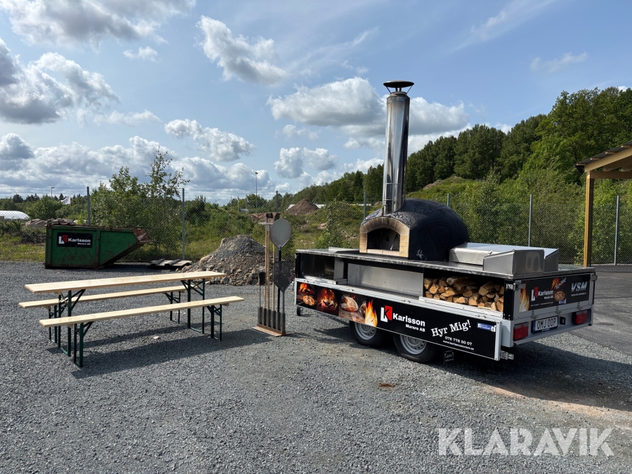 Livsmedelsgodkänd Pizzasläpvagn Karlsson Murare