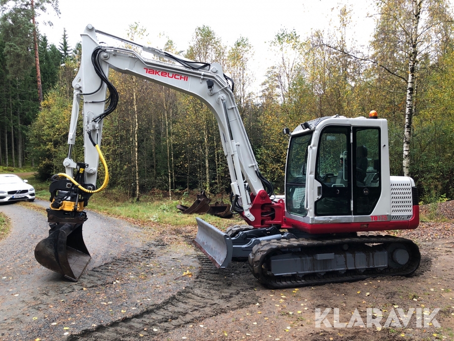 Bandgrävare Takeuchi TB175 Tiltrotator / 4 skopor