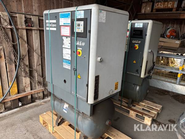 Kompressorer Atlas Copco GA5 FF med inbyggd kyltork