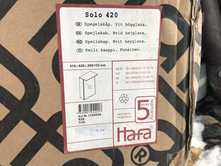 1st Badrumsspegel Hafa Solo 420