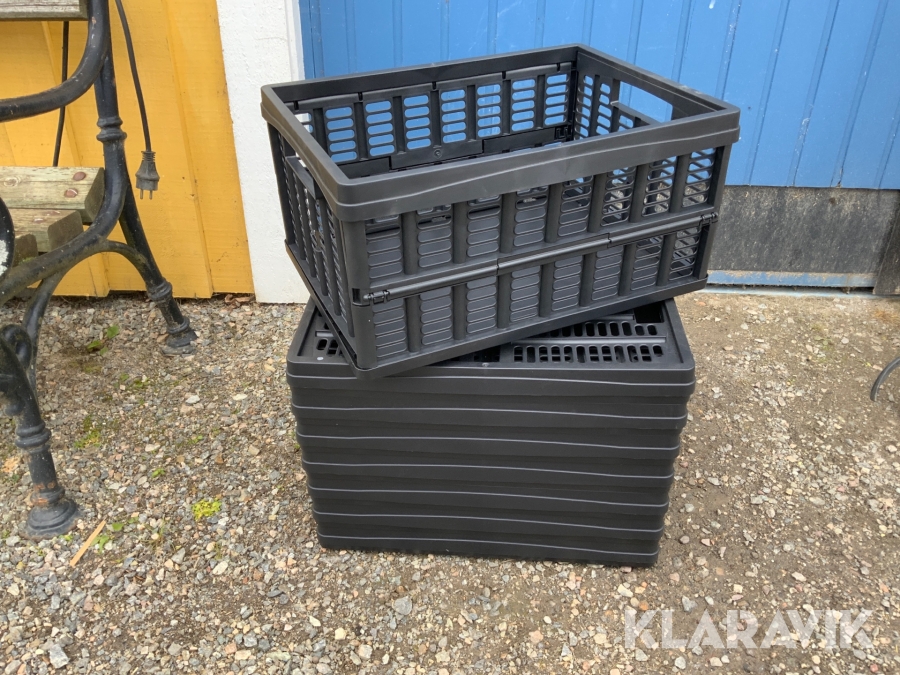 Ihopfällbara backar Plast team 38liter 9st