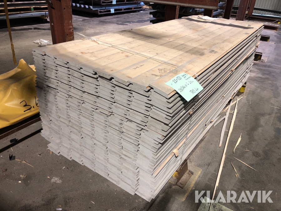 Dubbelfaspanel 22x120 mm grundmålad grå 290 st á 2,7 m