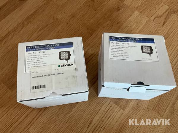 Arbetsbelysning Bevola 2 st, LED, 1800 lumen