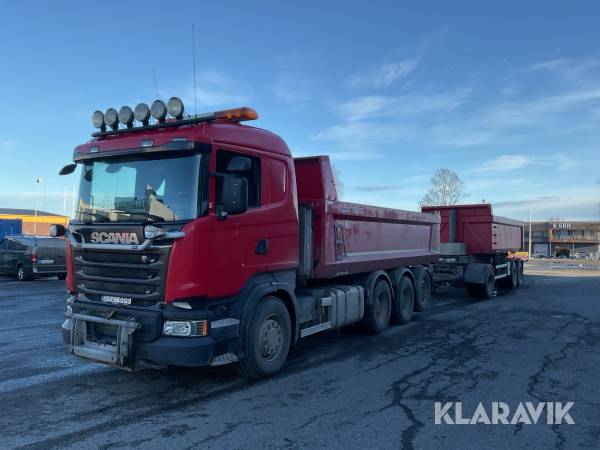 Grusbilsekipage Scania R730LB8X4 med lstrail tippvagn